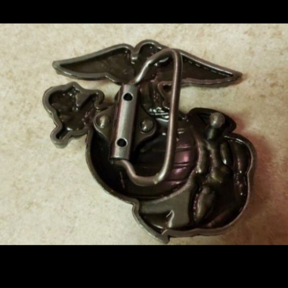 New USMC Marine Corps signet belt buckle 3" Gold Or Silver - Picture 3 of 8